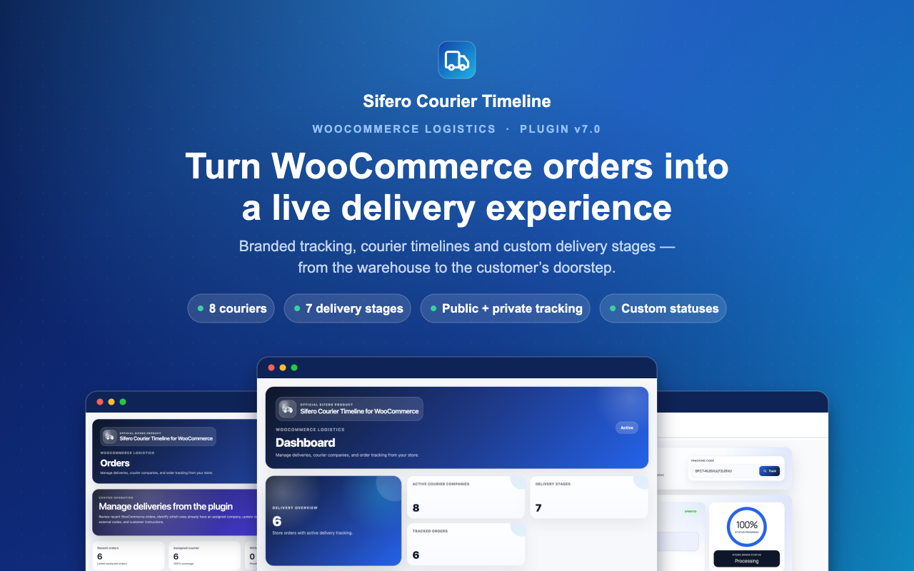 Sifero Courier Timeline for WooCommerce plugin preview
